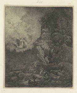 Verkondiging aan de herders Kolekcja osiemdziesięciu pięciu oryginalnych grafik (tytuł serii) autorstwa Rembrandt van Rijn