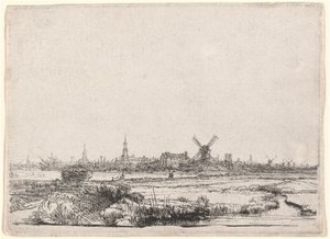 Widok na Amsterdam z północnego zachodu autorstwa Rembrandt van Rijn
