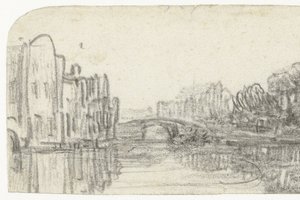 Widok na Nieuwezijds Voorburgwal autorstwa Rembrandt van Rijn