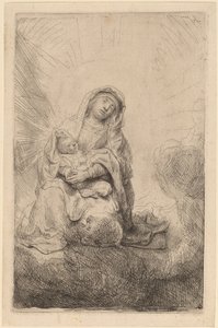 Dziewica z Dzieciątkiem w chmurach autorstwa Rembrandt van Rijn