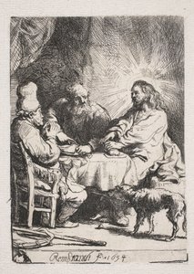 Wieczerza w Emaus (mała płyta) autorstwa Rembrandt van Rijn