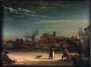 Zimowy krajobraz autorstwa Rembrandt van Rijn