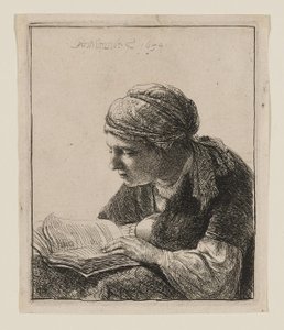 Kobieta czytająca autorstwa Rembrandt van Rijn
