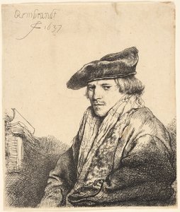 Młody mężczyzna w aksamitnej czapce (Ferdinand Bol?) autorstwa Rembrandt van Rijn