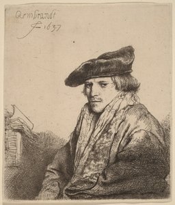Młody mężczyzna w aksamitnej czapce (Petrus Sylvius) autorstwa Rembrandt van Rijn