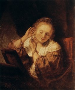 Młoda kobieta z kolczykami, 1657 autorstwa Rembrandt van Rijn