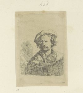 Autoportret z beretem i zdobionym płaszczem Recueil de quatre-vingt-cinq estampes originales (tytuł serii) autorstwa Rembrandt van Rijn