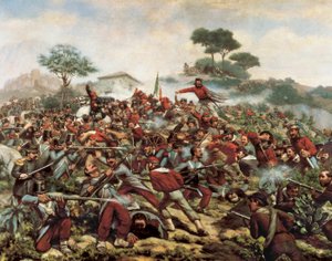 Giuseppe Garibaldi w bitwie pod Calatafimi, 15 maja autorstwa Remigio Legat