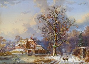 Wioska w zimie autorstwa Remigius Adrianus Haanen
