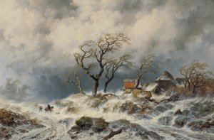 Holenderski krajobraz zimowy (zaspy śnieżne)