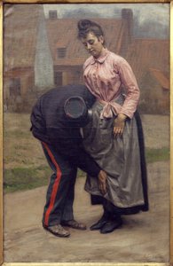Wyszukiwanie celne. Obraz Remy Cogghe (1854-1935), olej na płótnie