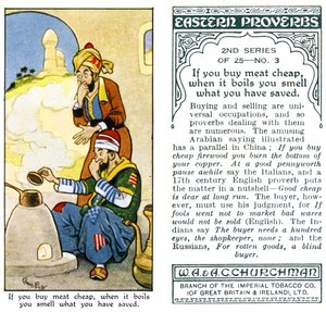 Jeśli kupujesz tanio mięso, jak się gotuje, czujesz zapach tego, co uratowałeś, 1932 autorstwa René Bull