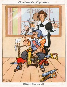 Oliver Cromwell (kolorowa litografia) autorstwa René Bull