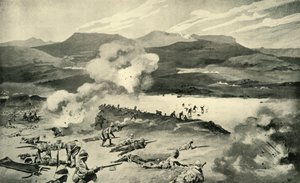 "Bitwa pod Colenso - Fizylierzy Dublińscy próbują Forda Tugela", 1900 autorstwa René Bull