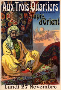 Trzy czwarte - orientalny plakat dywanowy, lata 90. XIX wieku autorstwa René Louis Péan