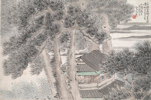 Czytanie w Studio Secluded Pine (Pieśń yin an) autorstwa Ren Xun
