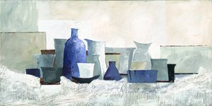 Nowoczesna niebieska martwa natura