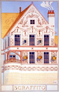 Sgraffito, ilustracja z "Esquisses Decoratives par Rene Binet". autorstwa Rene Binet