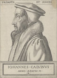 Jean Calvin (1509 - 1564), teolog i główna siła w reformacji protestanckiej, w wieku 53