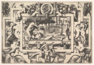 Medea wylewa magiczną miksturę na Jasona Kinga Aesona, tak zgrzybiałego i czcigodnego, w kadzi ona..., 1563.