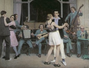 O Casino Bar em Cabourg, c.1930 (óleo sobre tela)polonês