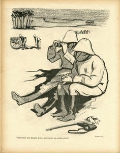 Ilustracja przedstawiająca Hermanna-Paula (1864-1940) w Le Canard Sauvage autorstwa Rene George Hermann Paul