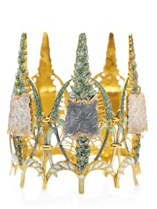 Secesyjna bransoletka „Speedwell”, ok. 1900 (szkło, emalia i złoto) autorstwa Rene Jules Lalique