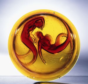Syreny Deux; niezwykle rzadki żyrandol ze szkła odlewanego, autorstwa Rene Jules Lalique