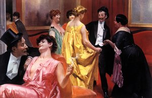 Prezentacja. Dom paryski z początku XX wieku. Ilustracja Rene Lelonga (1871-1933)