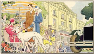 Podwieczorek w hotelu Hermitage, Le Touquet autorstwa Rene Vincent