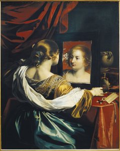 Próżność lub Młoda kobieta w swojej toalecie, ok. 1626 autorstwa Renieri