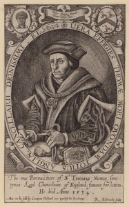 Sir Thomas More, angielski prawnik, mąż stanu, filozof i humanista (grafika) autorstwa Renold (after) Elstrack