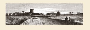 Krajobraz w pobliżu Ostii, Rzym, Włochy pod koniec XIX wieku. Z włoskich obrazów ks. Samuela Manninga, opublikowanych około 1890 roku. autorstwa Reverend Samuel Manning
