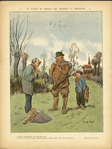 Ilustracja Ricardo Floresa (1878-1918) w Le Lire, 01.04.13 – Powód dla pijącego jest zawsze najlepszy – kampania, dzieciństwo, myśliwy, katedry, kościoły, alkoholizm autorstwa Ricardo Flores