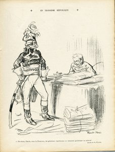 Ilustracja Ricardo Floresa (1878-1918) w Le Lire, 29.11.13 - W III Republice - Ire Republic - Generałowie Generalni, Baptiste Faurie (1853-1938)