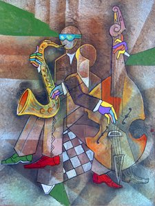 Abstrakcyjny występ jazzowy