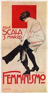 Spotkanie feministyczne w La Scali w dniu 03.03.1906 (plakat) autorstwa Riccardo Salvadori