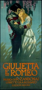 Plakat do opery Romeo i Julia Riccardo Zandonai autorstwa Riccardo Zandonai