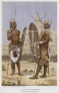 Wojownicy Nyam-Nyam (chromolitho) autorstwa Richard (after) Buchta