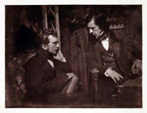 Rozmowa dwóch mężczyzn: dr Samuel Brown (1817-1856) i wielebny George Gilfillan (1813-1878), fotografia z ok. 1840 r. autorstwa John Pardon