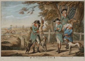 Śmierć zająca, wydrukowana dla Bowles & Carver, wydana w 1796 r. (mezzotinta) autorstwa Richard (after) Dighton