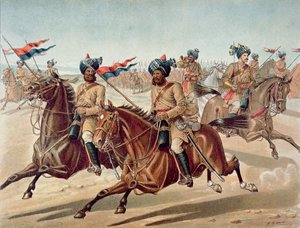 Harcerze 10. Bengal Lancers (zestaw serwisowy), armii anglo-indyjskiej z lat 80. XIX wieku (kolor lito)