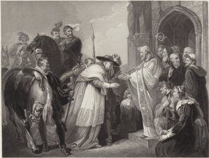 Kardynał Wolsey w opactwie Leicester (grawerowanie)