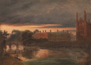 Procesja łodzi na rzece Cam poniżej Clare College w Cambridge