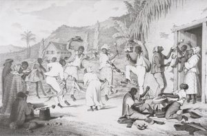 Czarny taniec, z „West India Scenery with Illustrations of Negro Character”, wydrukowany przez R. Jenningsa