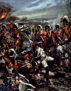 Szarża Szkotów w Waterloo - obraz Catona Woodville