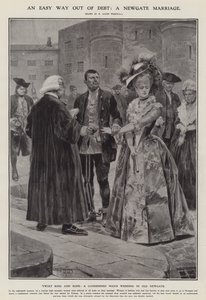 Łatwe wyjście z długów: małżeństwo w Newgate (lito) autorstwa Richard Caton II (after) Woodville