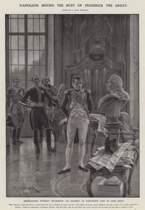 Napoleon przed popiersiem Fryderyka Wielkiego (lito)