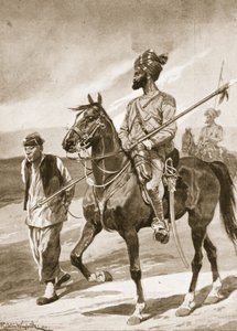 Bengalski lansjer i jego więzień bokser, ilustracja z „Bitwy XIX wieku: tom. VII, The Chinese War of 1900-1901