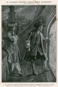 Piotr Wielki przyglądający się obradom Izby Lordów autorstwa Richard Caton Woodville